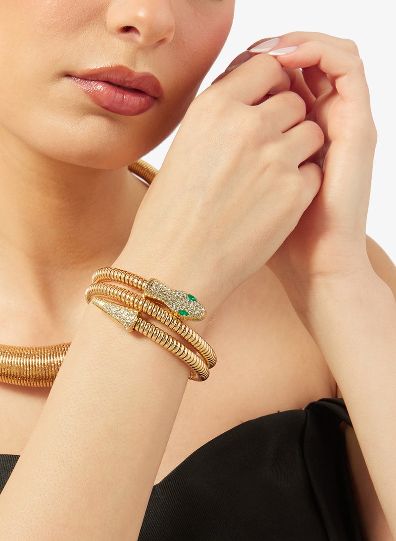 ELLA Gold Snake Detail Bracelet - Image 4
