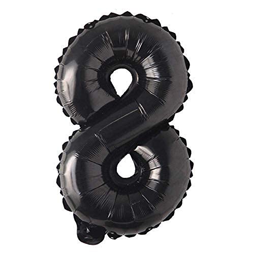 flavouredlove 16 inch Eight Foil Number Air or Helium Balloon Party Decoration Black Pack of 1 | 8 Year No. Balloons Birthday/Anniversary (Black Number 8) - Image 5