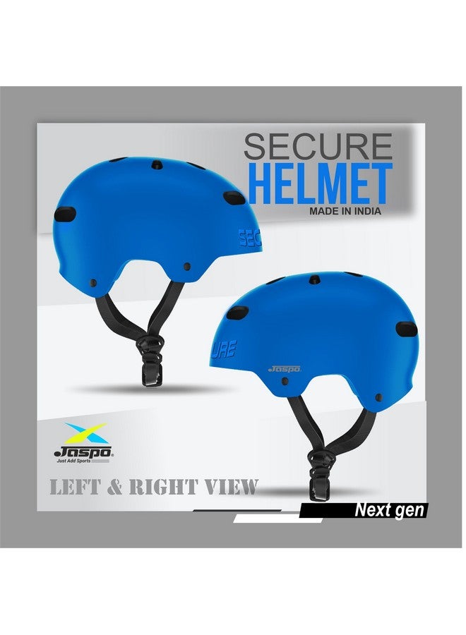 Jaspo Jaspo Secure Sports Helmet for Cycling, Skating, Skateboarding - for All Age Groups (S, Blue Matte) - Image 3