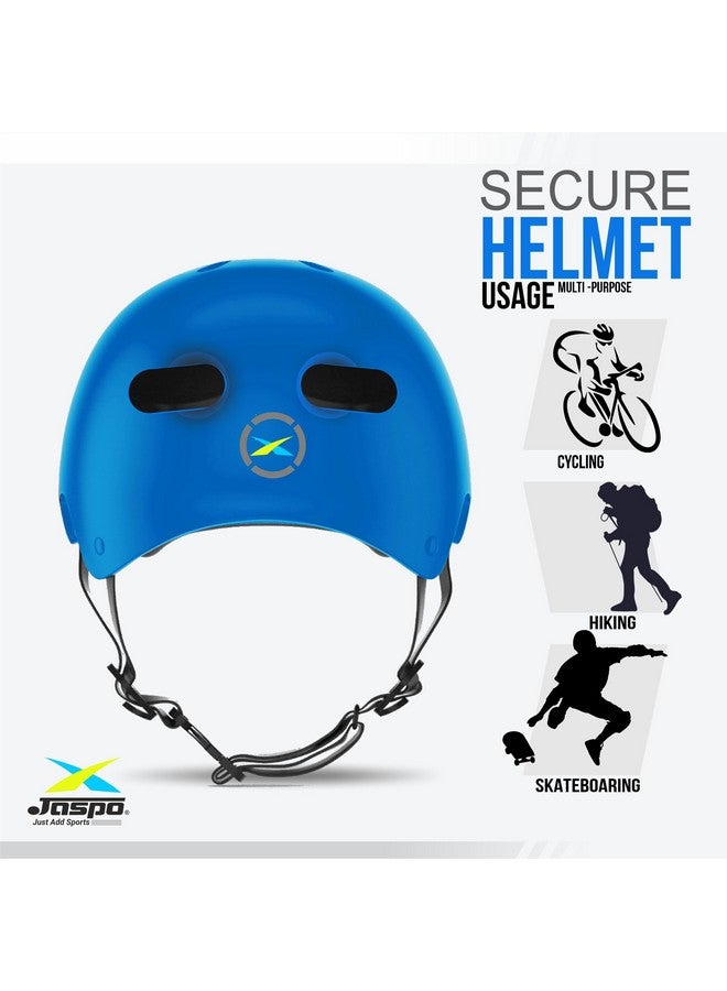 Jaspo Jaspo Secure Sports Helmet for Cycling, Skating, Skateboarding - for All Age Groups (S, Blue Matte) - Image 4