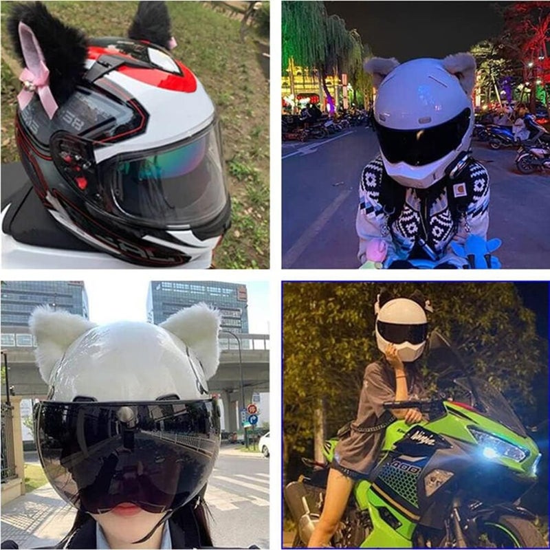 Keenso Cat Ears, 2Pcs Plush Cat Ears, Soft Helmet Accessories for Ski Motorcycle Snowboard, with Strong Adhesive Tape, No Drill Needed - Image 5