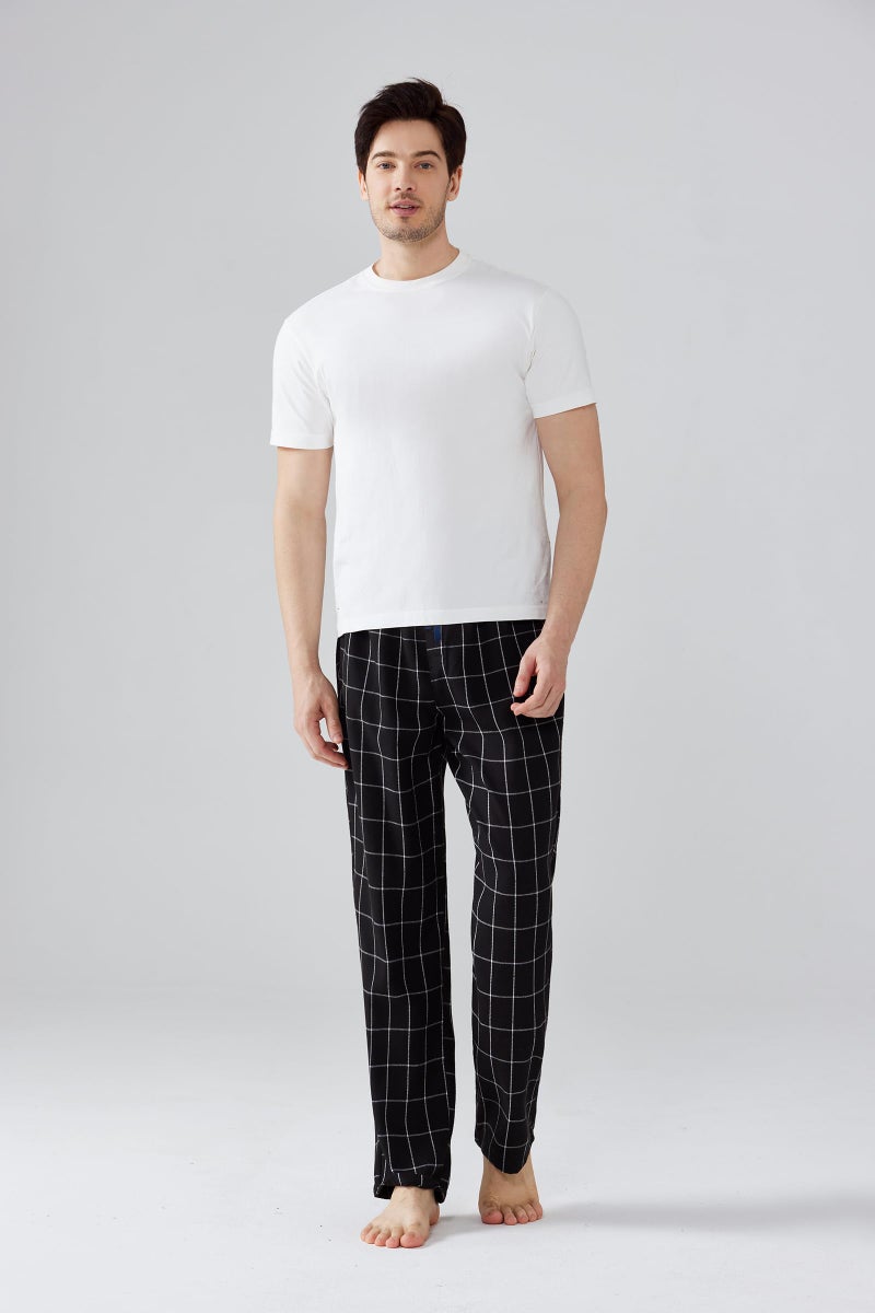 JupiterSecret Mens Pajama Pants Set Flannel Cotton Sleep & Lounge Pants, PJ Bottoms with Pockets and Button Fly 3 Pack - Image 4