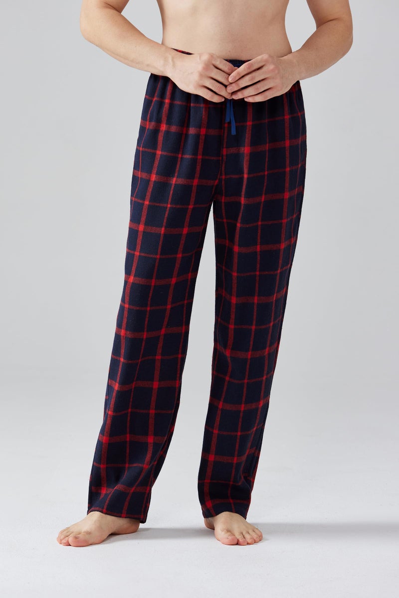JupiterSecret Mens Pajama Pants Set Flannel Cotton Sleep & Lounge Pants, PJ Bottoms with Pockets and Button Fly 3 Pack - Image 2
