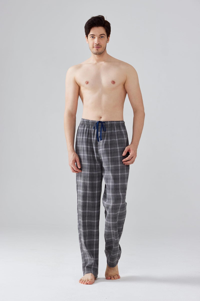 JupiterSecret Mens Pajama Pants Set Flannel Cotton Sleep & Lounge Pants, PJ Bottoms with Pockets and Button Fly 3 Pack - Image 3