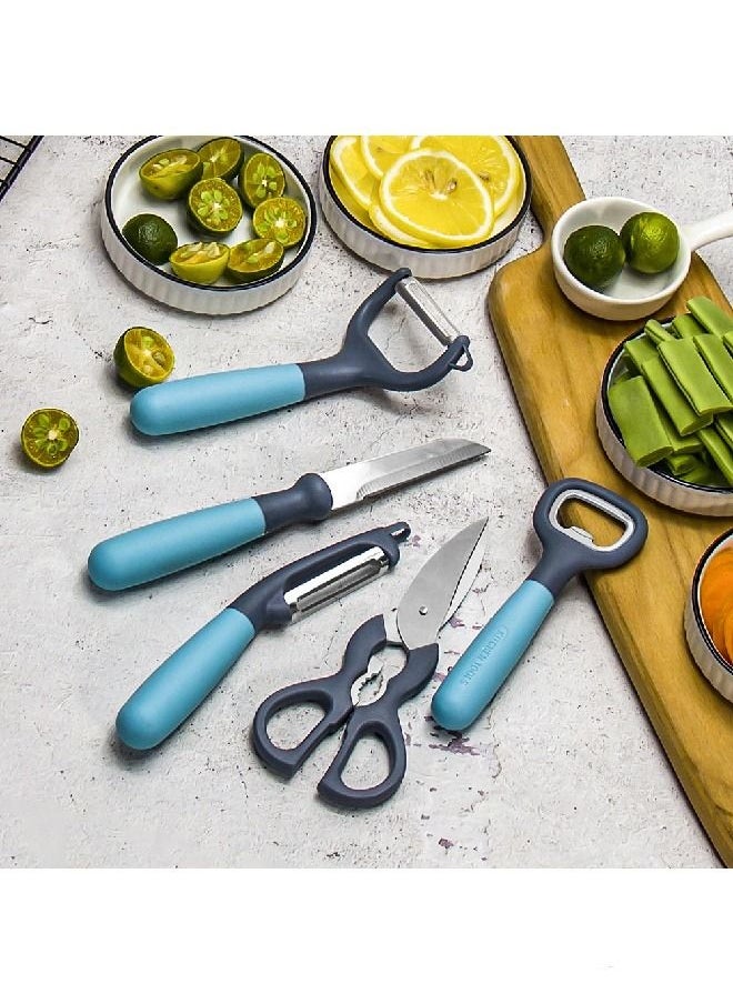 Dali Home - Eco-friendly Stainless Steel Small Kitchen Gadgets Tools Set Fruit Peeler Scissor Wine Opener with Storage box - Image 1