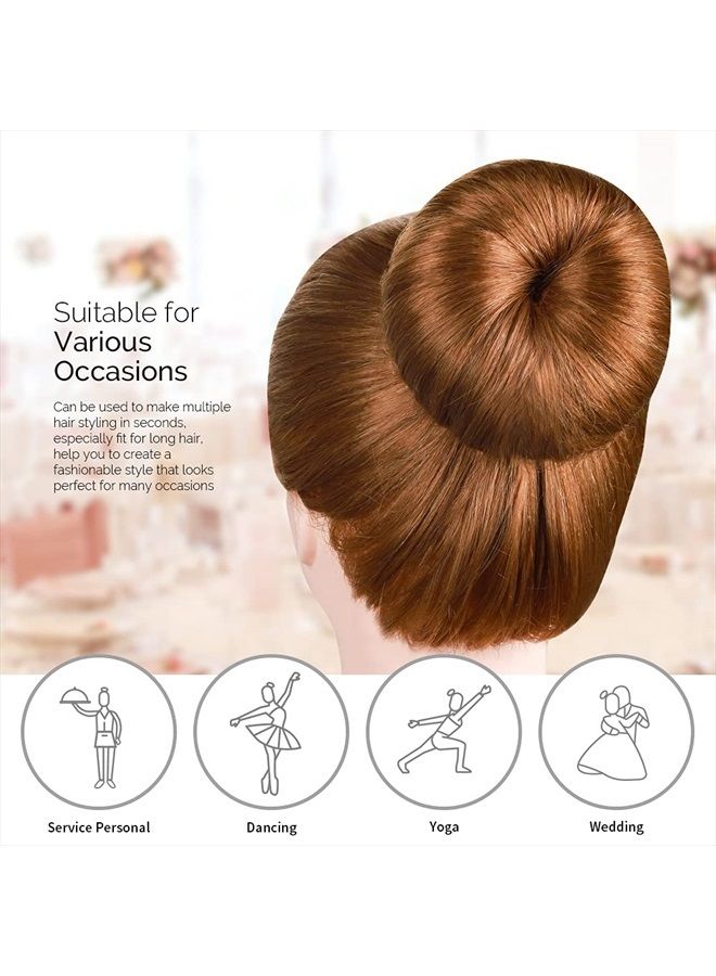 FANDAMEI Hair Bun Shaper Set with 20 pcs Invisible Hair Nets for Bun, 4pcs Donut Bun Maker, 5 pcs Hair Elastic Bands, 20 pcs Hair Bobby Pins(Brown) - Image 5