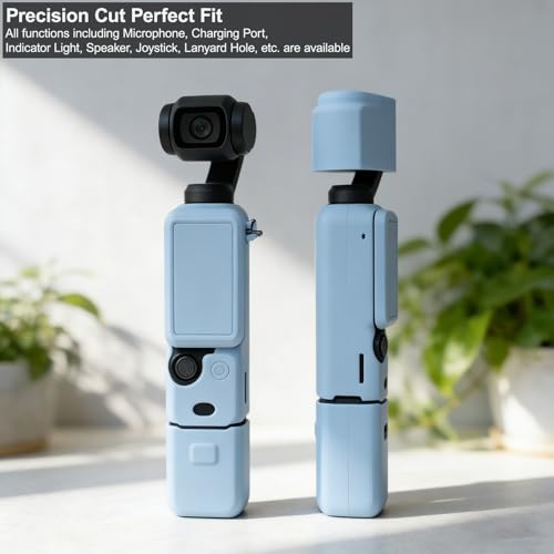 Frevyve Case for DJI Osmo Pocket 3/Xtra Muse Camera, Soft Silicone Protective Case, Anti-Scratch, Slim Fit Skin with mic Cover and Screen Protector Accessories for Osmo Pocket 3/Xtra Muse (Sky Blue) - Image 4