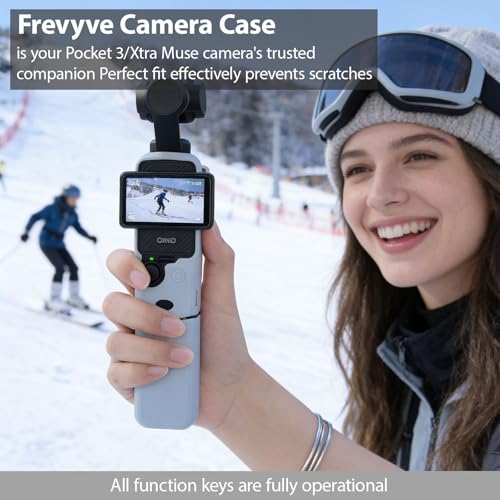 Frevyve Case for DJI Osmo Pocket 3/Xtra Muse Camera, Soft Silicone Protective Case, Anti-Scratch, Slim Fit Skin with mic Cover and Screen Protector Accessories for Osmo Pocket 3/Xtra Muse (Sky Blue) - Image 2
