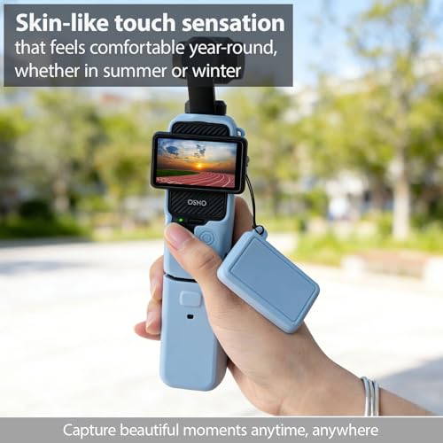 Frevyve Case for DJI Osmo Pocket 3/Xtra Muse Camera, Soft Silicone Protective Case, Anti-Scratch, Slim Fit Skin with mic Cover and Screen Protector Accessories for Osmo Pocket 3/Xtra Muse (Sky Blue) - Image 3