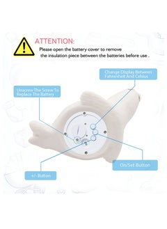 KASTWAVE Baby Bath Thermometer Room Temperature| Water Thermometer|Kids' Bathroom Safety Products| Baby Bath(Seal Shape)℃/℉, LCD  - Image 4