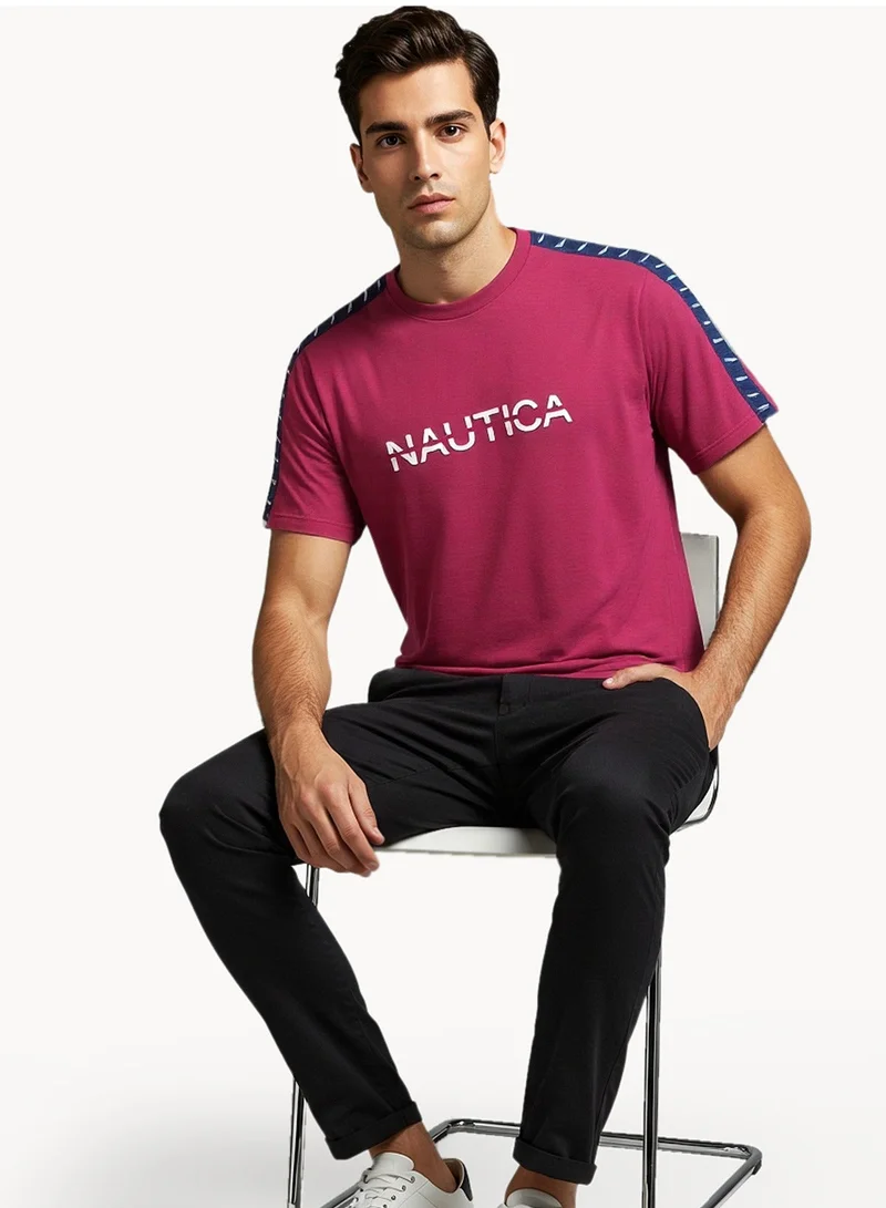 NAUTICA  Logo Regular Fit Premium Cotton Crew Neck T-shirt for Men | Best Price UAE