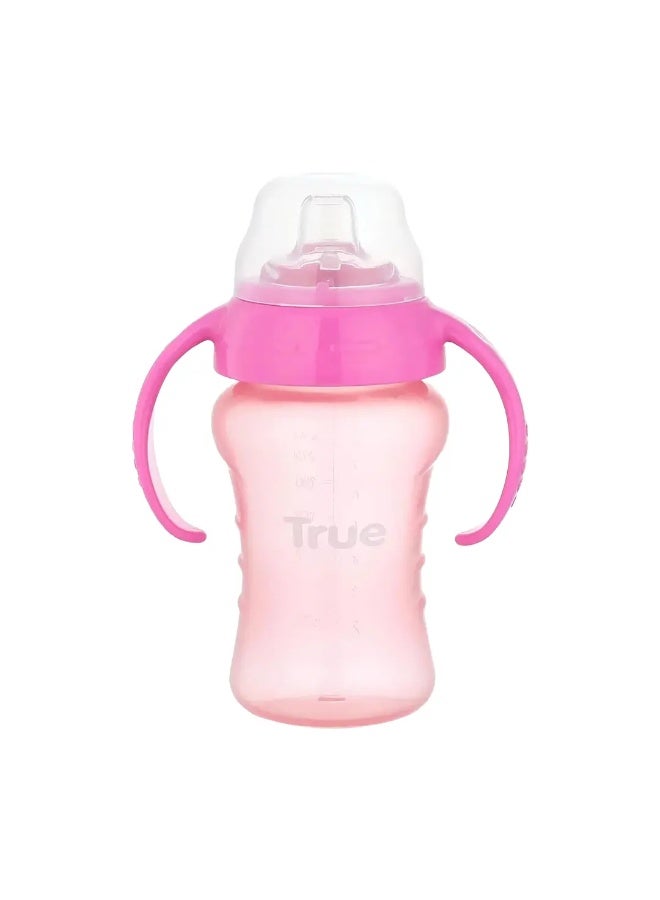 True Silicone Spout Baby Cup with Handles 270ml Pink 6m+ - Image 3