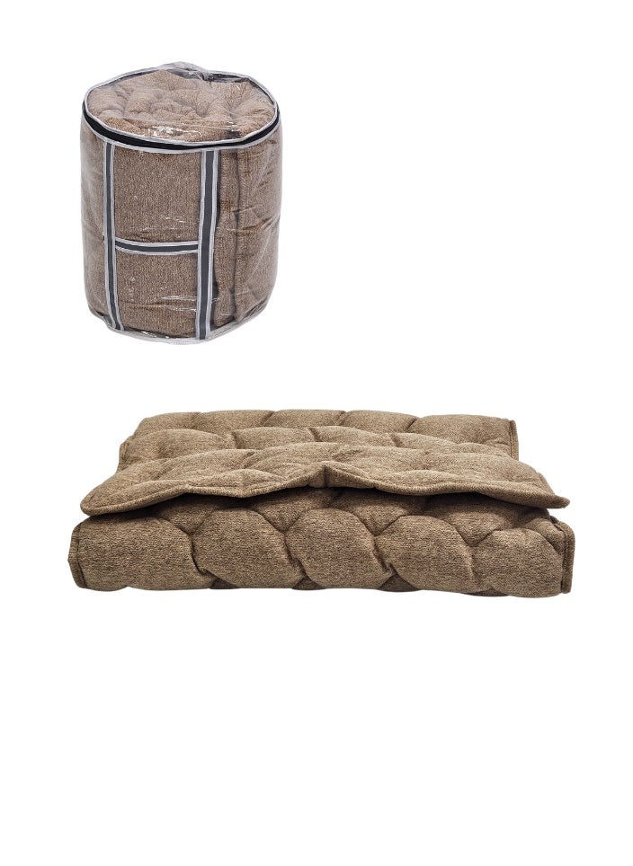 Luxury Single Sleeping Mat (190 x 90 x 6 cm) – Soft polyester fabric with 100% natural cotton filling, with a clear bag for easy carrying and storage – Comfortable and durable floor mat for camping, dorm rooms, guest rooms, and trips – Luxuriously soft and foldable mattress