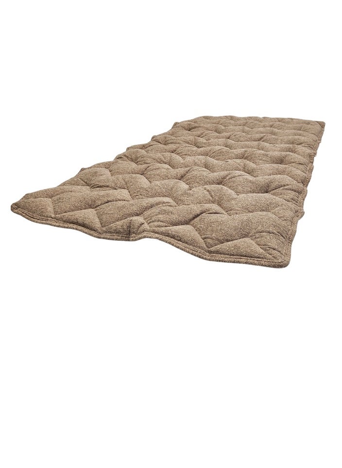 Luxury Single Sleeping Mat (190 x 90 x 6 cm) – Soft polyester fabric with 100% natural cotton filling, with a clear bag for easy carrying and storage – Comfortable and durable floor mat for camping, dorm rooms, guest rooms, and trips – Luxuriously soft and foldable mattress