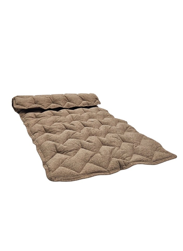 Luxury Single Sleeping Mat (190 x 90 x 6 cm) – Soft polyester fabric with 100% natural cotton filling, with a clear bag for easy carrying and storage – Comfortable and durable floor mat for camping, dorm rooms, guest rooms, and trips – Luxuriously soft and foldable mattress