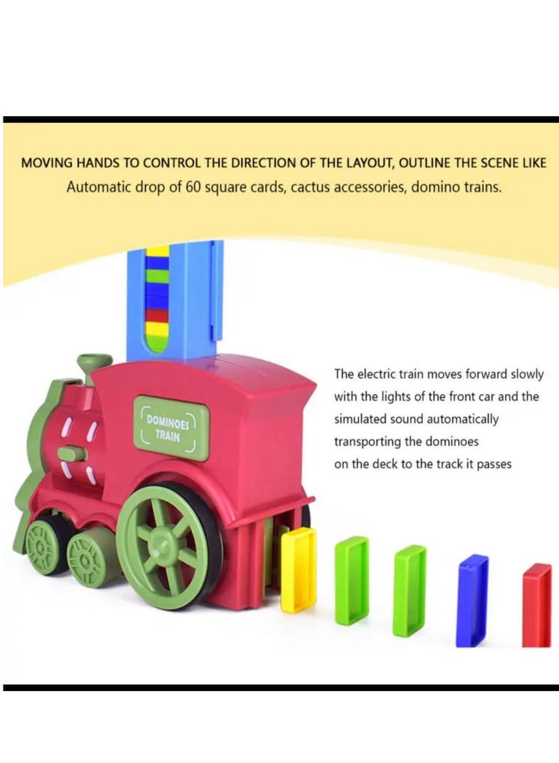 Electric Dominoes Fun Automatic Delivery Electric Train Educational Toy, gaming gift (with 60 Dominoes)  - Image 2