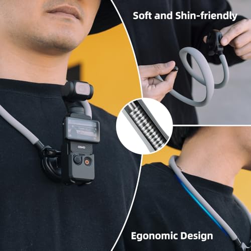 SUREWO Pocket 3 Magnetic Neck Mount,Extended Version Quick Release POV/Vlog Video Selfie Necklace Holder for DJI OSMO Pocket 3 Creator Combo - Image 5