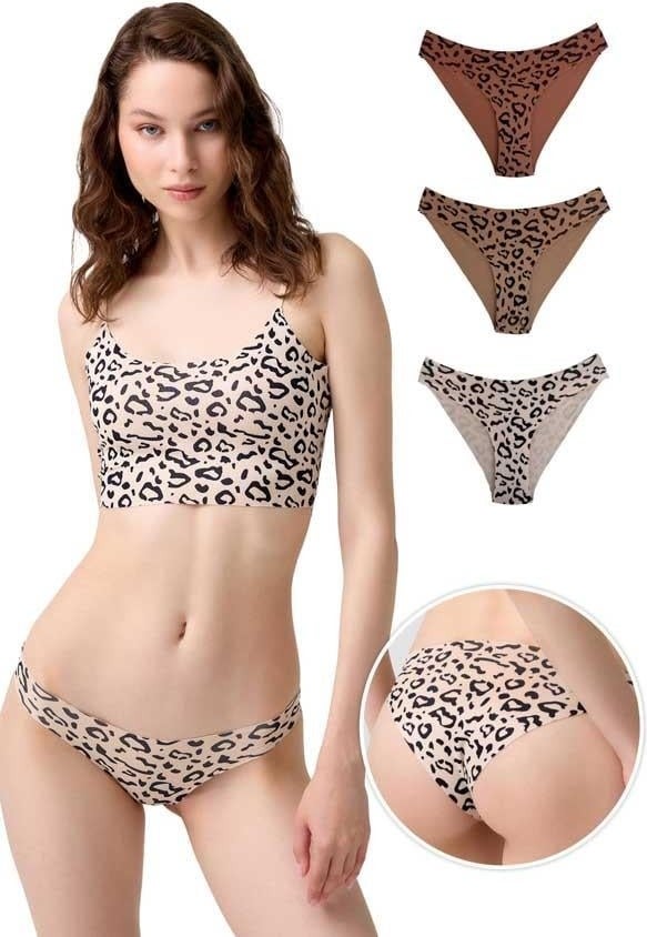 COTTONHILL Basic Patterned Laser Cut Women's Bikini Panties 3-Pack-2  - Image 2