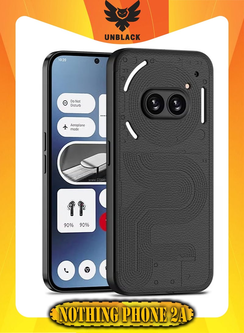 انبلاك متوافق مع نوثينج فون 2 ايه جراب جلد ناعم (لون اسود)