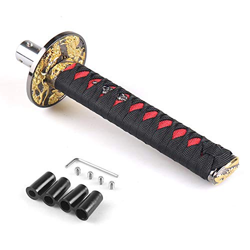Dyno Racing Universal JDM Katana Samurai Sword Shift Knob Shifter 200MM with Dust Cover Shift Knob Collars with Adapters - Image 2