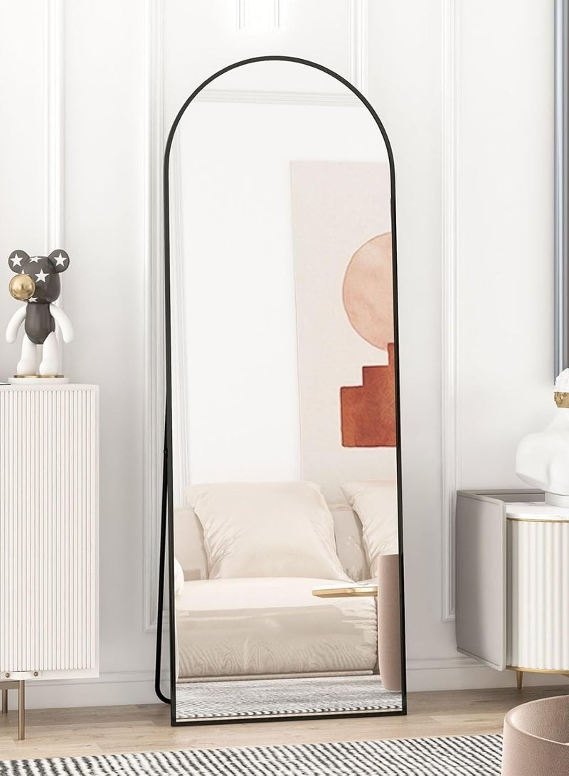 NAFEH Full Length Arched Floor Mirror 40x158 CM Wall Mounted or Freestanding HD Shatterproof Glass Thin Aluminum Alloy Frame - Image 2