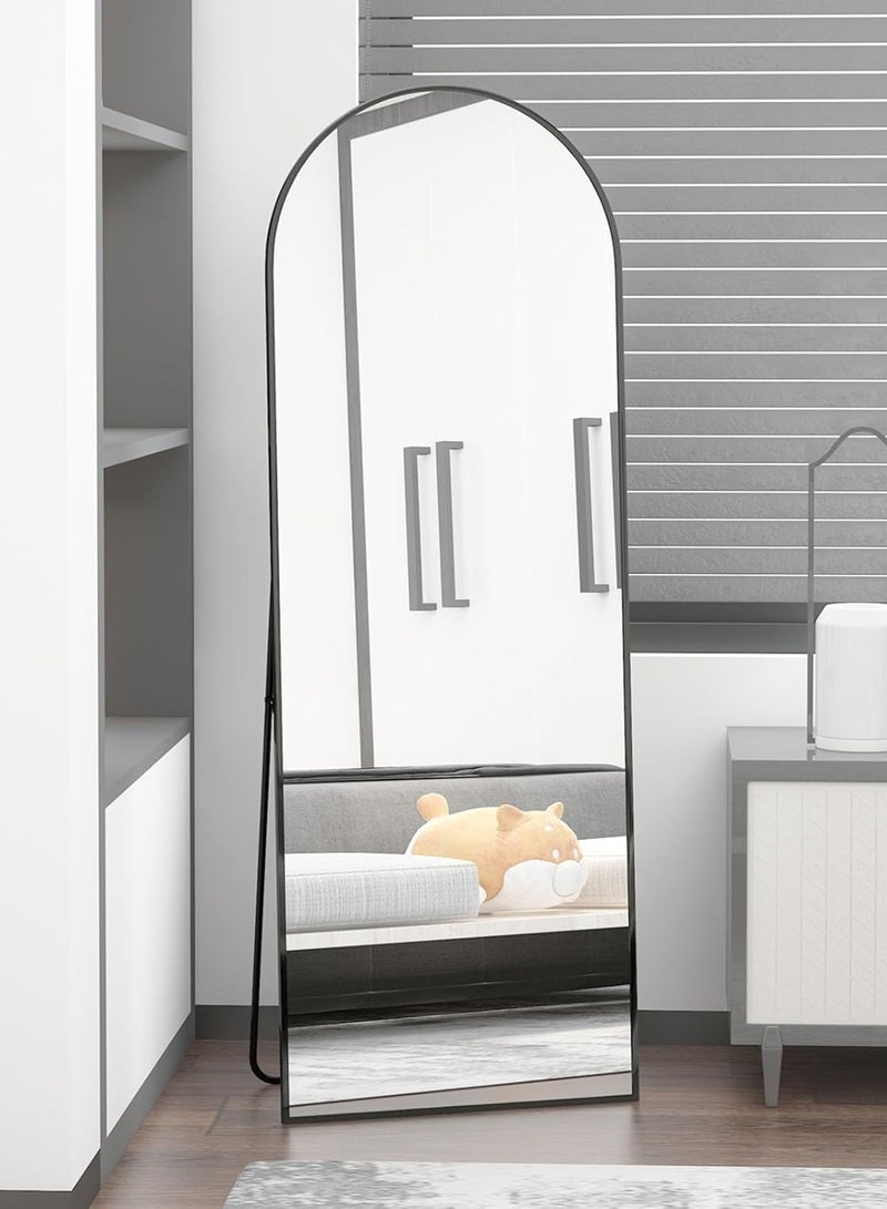 NAFEH Full Length Arched Floor Mirror 40x158 CM Wall Mounted or Freestanding HD Shatterproof Glass Thin Aluminum Alloy Frame - Image 3