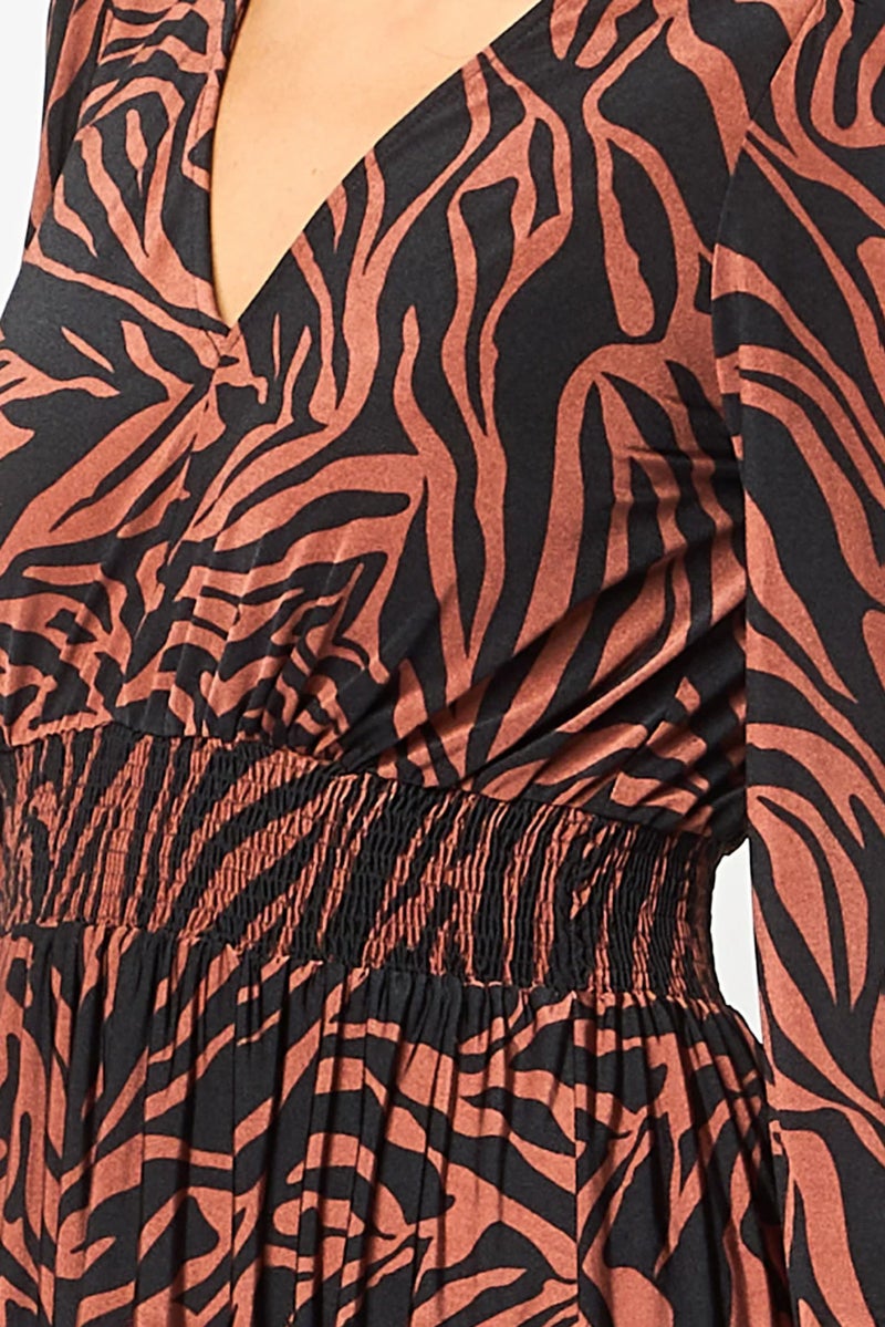 PINKO Women Zebra Print A-Line Dress, Multicolor - Image 2