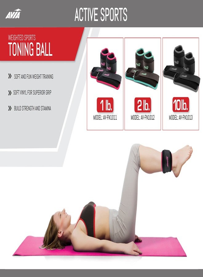 AVIA Fitness 2 lb. Ankle Weights - Pink (Available in more Colors) - Image 3