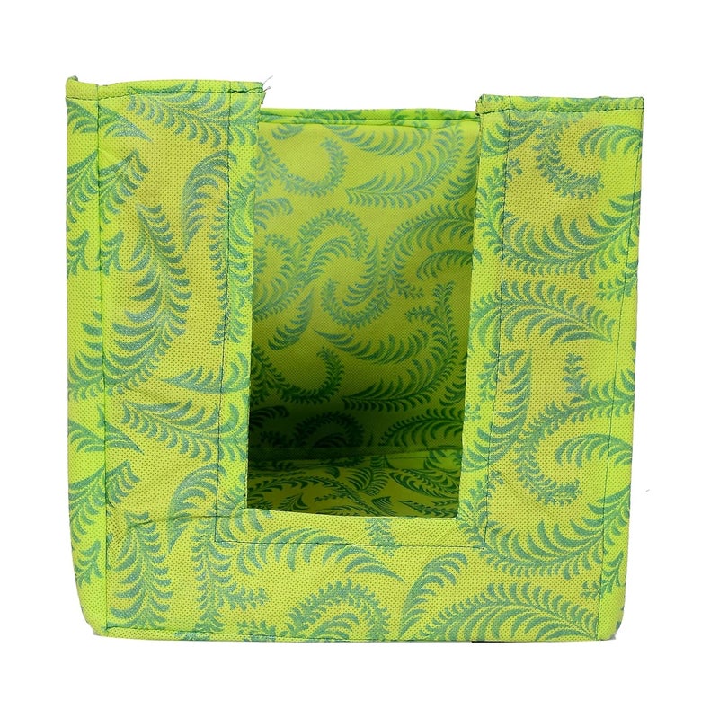Kuber Industries Kuber Industries Saree Organizer for Wardrobe/Closet Storage Box and Clothing Organiser for Women Clothes With Metalic Flower Print- Pack of 3 (Beige & Green & Red)  - Image 3
