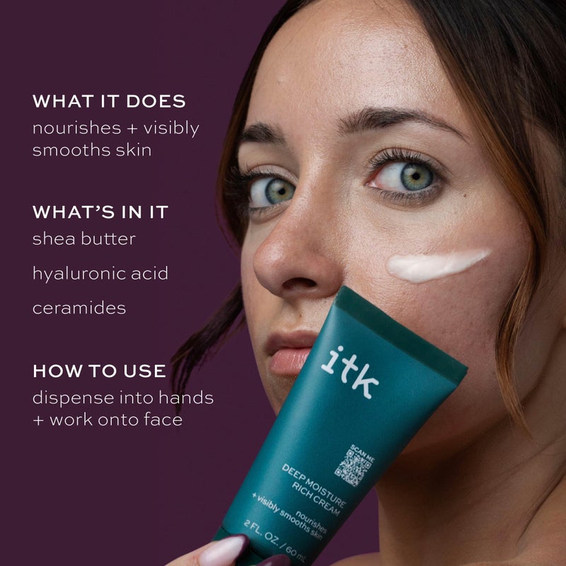 ITK Skincare Glowy Skin 3-Step Routine - Hyaluronic Acid + Niacinamide Serum, Squalane Milky Toner, Deep Moisture Ceramide Face Cream Moisturizer - Makeup Prep Skincare for Glowing Hydrated Skin - Image 5
