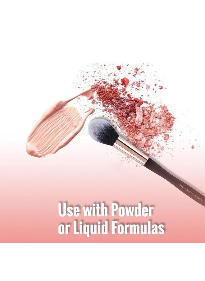 Profusion Cosmetics - Artistry Series Round Tapered Powder Brush, Dense Application Of Powder Products With Soft Touch Matte Finish, Waved Handle For Optimum Grip, And Lightweight Balance - Image 1