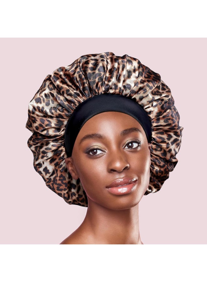 Kiss Colours & Care silk satin double-sided wide-brimmed cap, reversible design, protects hairstyles and retains moisture, slip-free, comfortable and durable all night long - Image 1