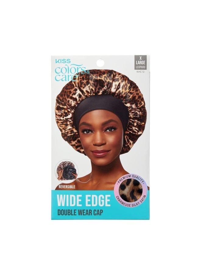 Kiss Colours & Care silk satin double-sided wide-brimmed cap, reversible design, protects hairstyles and retains moisture, slip-free, comfortable and durable all night long - Image 3