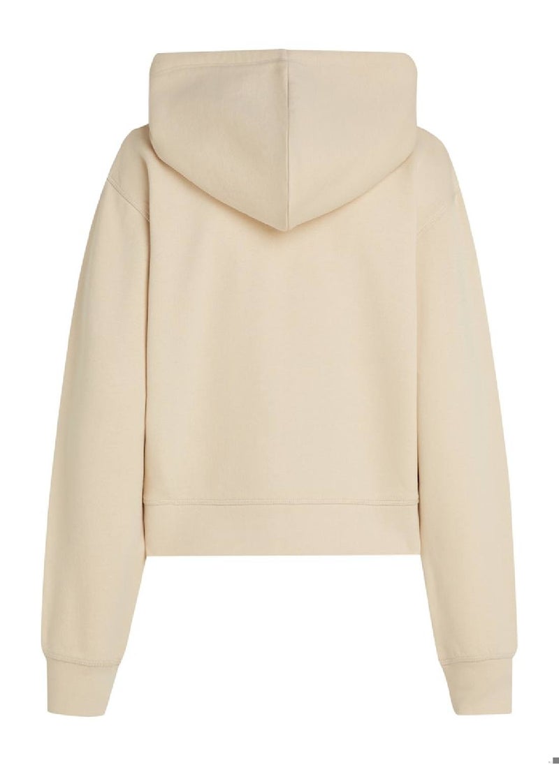 Women's Regular Fit Zip Through Hoodie, Beige - Cotton Blend - pzsku/Z63401A20918EED8E059AZ/45/_/1728978126/af43e2b2-8be8-434d-bced-89dd986257f4