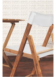 TRAMONTINA Since 1911,Made in Brazil- Potenza 3 Pieces White Foldable Table and Chairs Set in Wood and Polypropylene  - Image 3