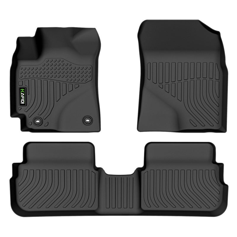 HAFIDI Floor Mats Custom for Toyota Corolla 2009-2013 All Weather Protection TPE Heavy Duty Non-Slip Automotive Floor Liners Fits Front& 2nd Row Full Set Accessories, Black - Image 1