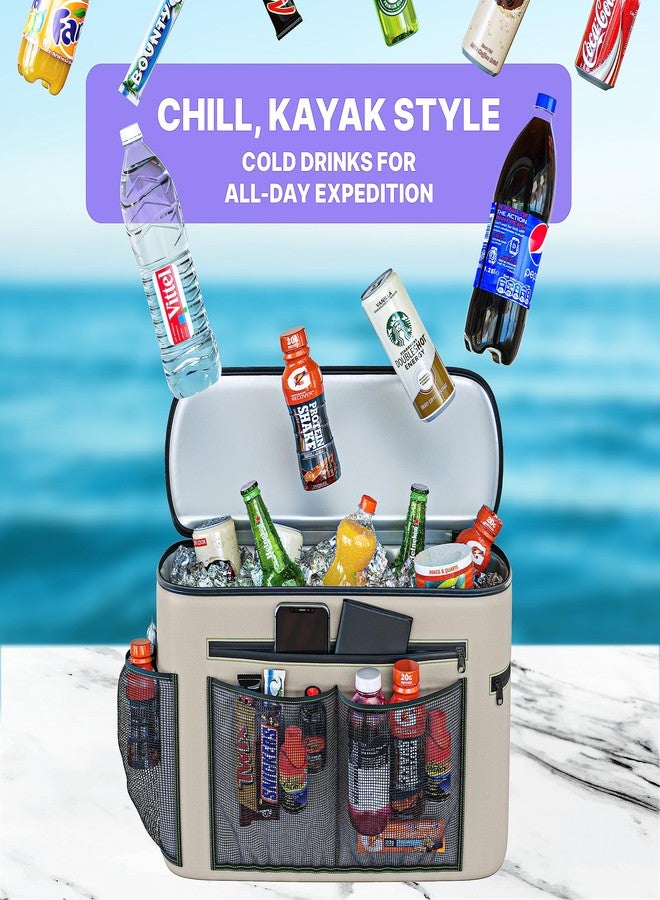 Skywin TidyFriend Kayak Cooler Behind Seat, Waterproof Cooler for Kayaking, Kayak Accessories Cooler Bag, Compatible with Lawn Chair Seat, Portable Ice Chest, Keeps Drinks Cold, Travel, Beach, Lunch (Grey) - Image 3
