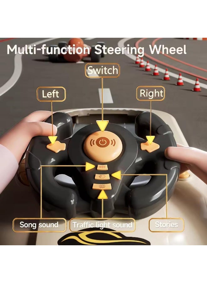 ARGT Kids Racing Steering Wheel Toy with Sound Effects | Driving Simulator Game Console for Toddlers | USB Rechargeable | Educational Toy Gift for Boys Girls Age 3+ - Image 5