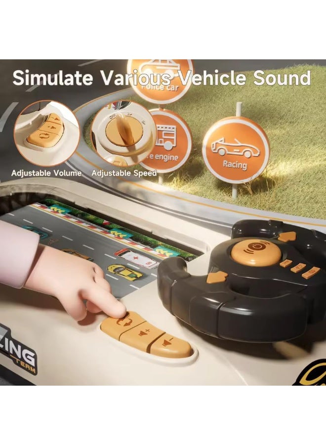 ARGT Kids Racing Steering Wheel Toy with Sound Effects | Driving Simulator Game Console for Toddlers | USB Rechargeable | Educational Toy Gift for Boys Girls Age 3+ - Image 3