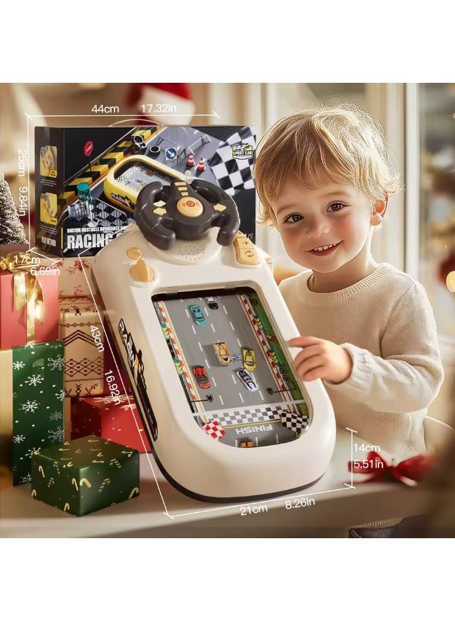 ARGT Kids Racing Steering Wheel Toy with Sound Effects | Driving Simulator Game Console for Toddlers | USB Rechargeable | Educational Toy Gift for Boys Girls Age 3+ - Image 2