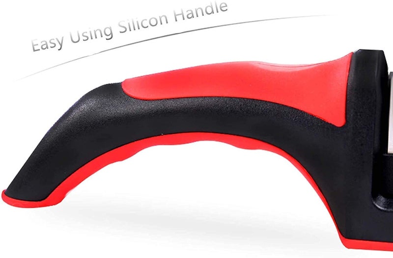 GKG GKG Professional Knife Sharpener Tool 3 Stages Sharpener with Handle Chefs Knives Kitchen Accessories to Restore NonSerrated Knife Blades Quickly Safely Multicolor Pack of 1  - Image 2