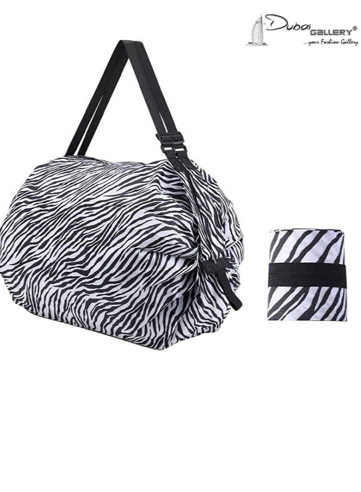 DubaiGallery Reusable Foldable Shopping Bag Or Beach bag Or Reusable Folding Pouch Travel Bag, Waterproof Outdoor Large Capacity Portable Grocery Bag  - Image 1