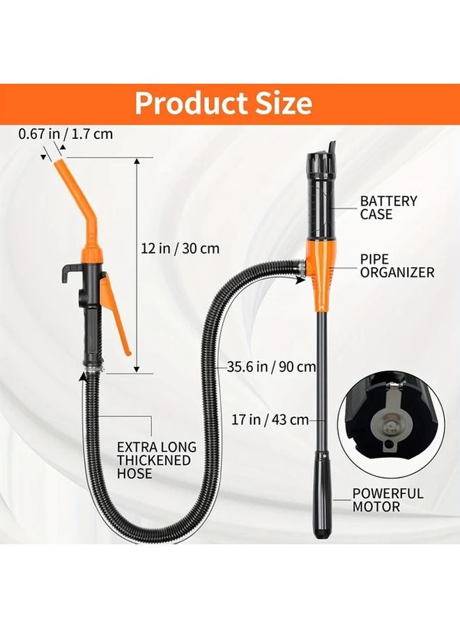 Black Portable Power Battery Pump Siphon Fuel Transfer For Gasoline - Image 3