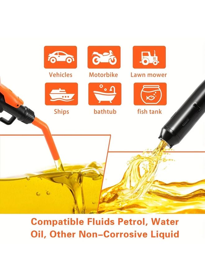 Black Portable Power Battery Pump Siphon Fuel Transfer For Gasoline - Image 4