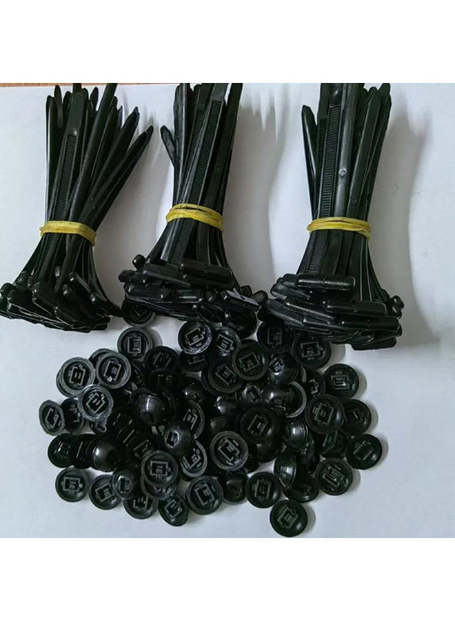 100pcs Nylon Universal Cable Tie Buckles, Heavy Duty Self-Locking Nylon Cable Tie Holders, New Multi-Function Cable Tie Buckles, Push-In Cable Ties, Suitable For Daily Car Maintenance  - Image 1