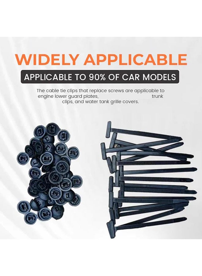 100pcs Nylon Universal Cable Tie Buckles, Heavy Duty Self-Locking Nylon Cable Tie Holders, New Multi-Function Cable Tie Buckles, Push-In Cable Ties, Suitable For Daily Car Maintenance  - Image 3