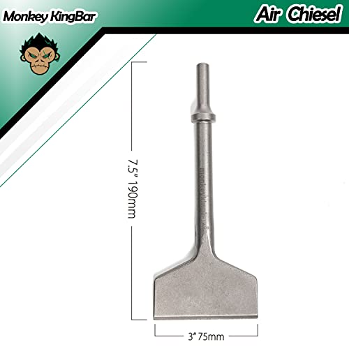 Monkey King Bar MonkeyKingBar Pneumatic Chisel - 3" X 7.5", 0.41in Shank, Metalworking Chisel, Floor Scraper, Pneumatic Hammers Bit - Image 2