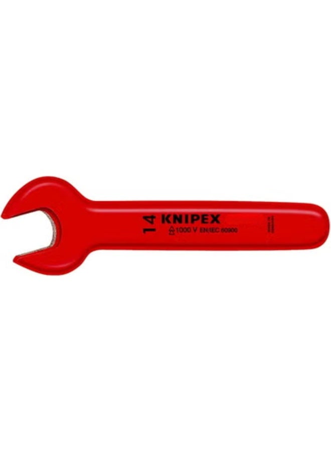 KNIPEX 98 00 24 VDE Insulated Open-End Wrench | 24mm Jaw Size | 210mm Length | Chrome Vanadium Steel Construction | Professional Electrical Maintenance Tool