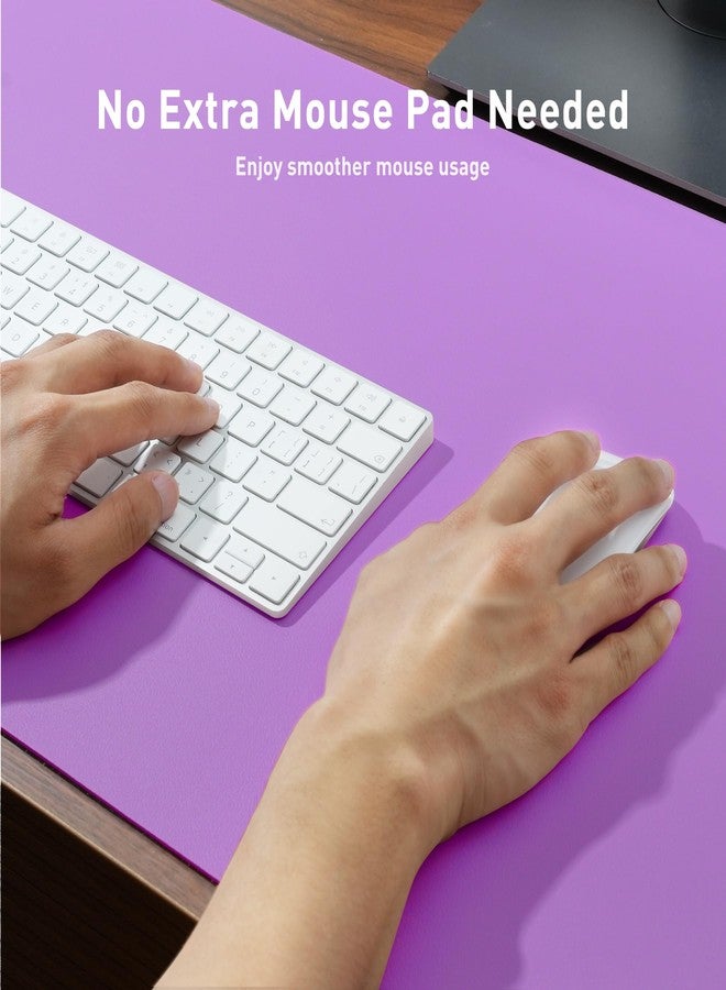 Aothia Leather Desk Pad Protector, Mouse Pad, Office Desk Mat, Non-Slip PU Leather Desk Blotter, Laptop Desk Pad, Waterproof Desk Writing Pad for Office and Home (31.5" x 15.7", Iris Violet) - Image 4