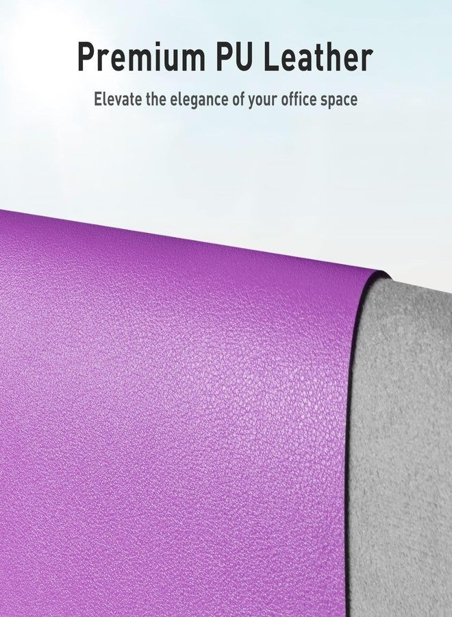 Aothia Leather Desk Pad Protector, Mouse Pad, Office Desk Mat, Non-Slip PU Leather Desk Blotter, Laptop Desk Pad, Waterproof Desk Writing Pad for Office and Home (31.5" x 15.7", Iris Violet) - Image 2